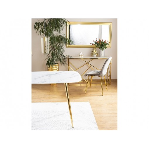 Stół CERES biały/złoty 140x80cm