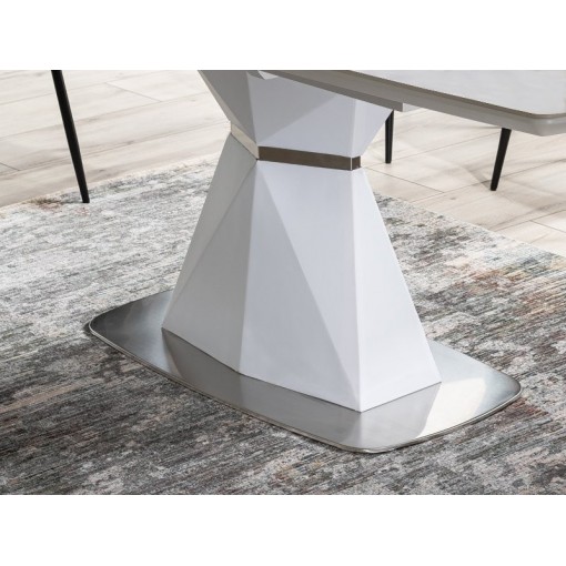 Stół CORTEZ biały szary/antracyt rozkładany 160(210)x90cm