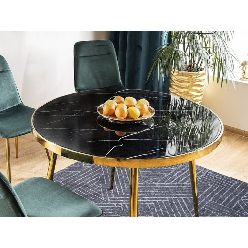 Stół CALVIN czarny/złoty 100x100cm