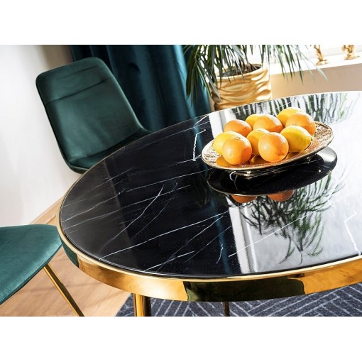 Stół CALVIN czarny/złoty 100x100cm