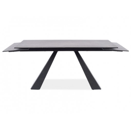 Stół SALVADORE CERAMIC szary marmur/czarny rozkładany 160(240)x90cm