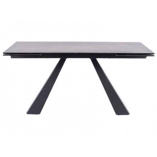 Stół SALVADORE CERAMIC szary marmur/czarny rozkładany 160(240)x90cm