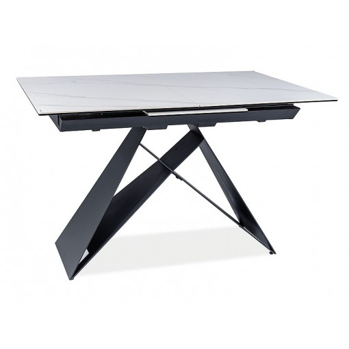 Stół WESTIN SC biały marmur/czarny 120(160)x80cm