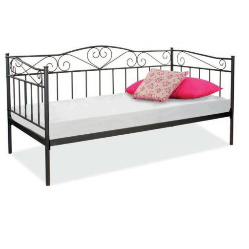 Łóżko BIRMA 90x200 czarne białe różowe