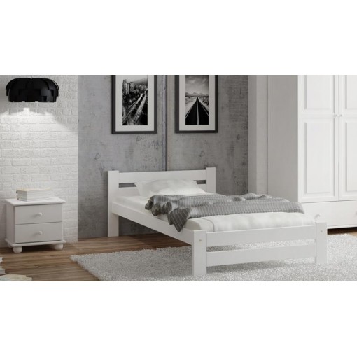 Łóżko drewniane AGA 90x200cm sosnowe białe