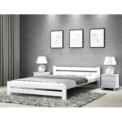 Łóżko drewniane AGA 160x200cm sosnowe białe