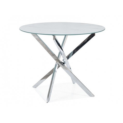 Stół AGIS biały marmur/chrom 90x90cm