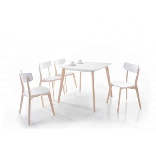Stół TIBI biały/dąb bielony - aranżacja