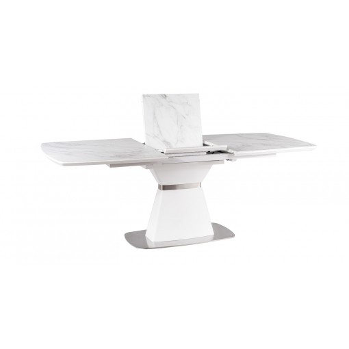 Stół SATURN II biały marmur rozkładany 160(210)x90cm