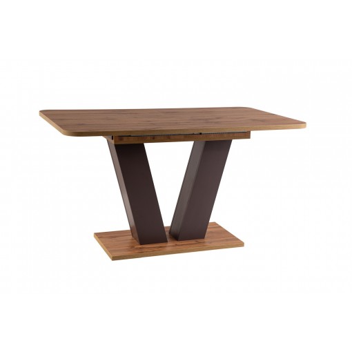 Stół PLATON dąb wotan/brązowy rozkładany 136(176)x80cm