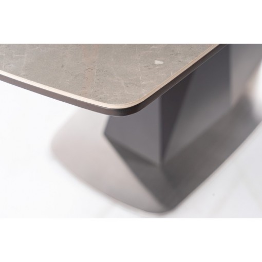 Stół CORTEZ CERAMIC szary marmur/antracyt mat rozkładany 160(210)x90cm
