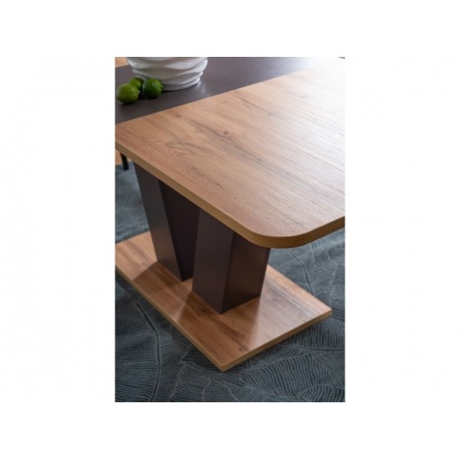 Stół PLATON dąb wotan/brązowy rozkładany 136(176)x80cm